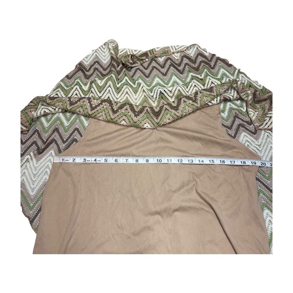 Jade Moon Blouse Top Women's 2X Brown Multi Printed Round Neck Pullover - Picture 5 of 6